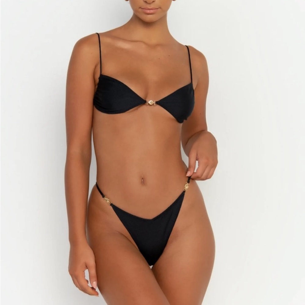 SOMMER SWIM BIKINI BOTTOMS BLACK BRAZILIAN NWT - Picture 14 of 15